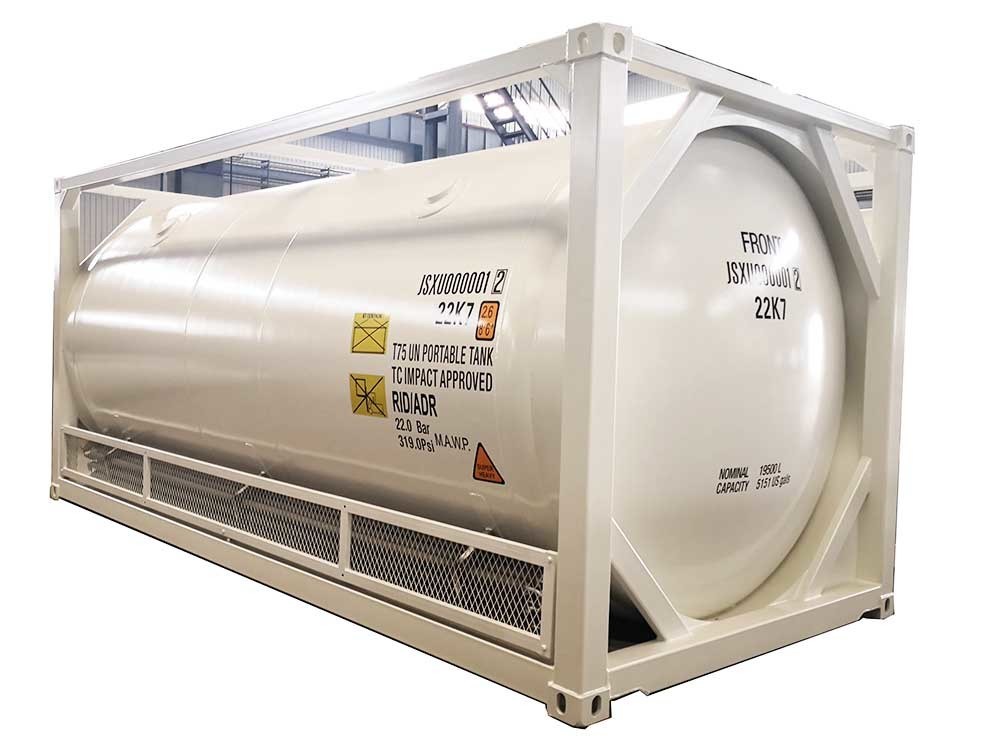 ASME Cryogenic Oxygen Containers 20ft T75 ISO Tank For LNG O2 N2 N2O CO2
