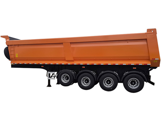 U Shape Rear Tipper Truck Trailer 4 Axle 50 Ton 45 Cubic