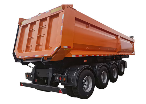 70 Tons Hydraulic Tipper Truck Trailer U Shape Type 16 Tires Box