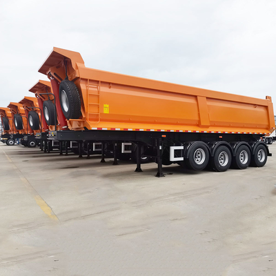 LISHIXIN Dump Semi Trailer Heavy Duty 4 Axles 50 Cubic U Shape Tractor