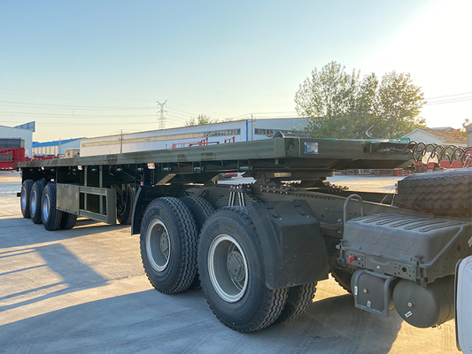 3 Axles Flatbed Transport Truck Semi Trailer 40FT Container