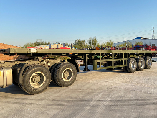 3 Axles Flatbed Transport Truck Semi Trailer 40FT Container