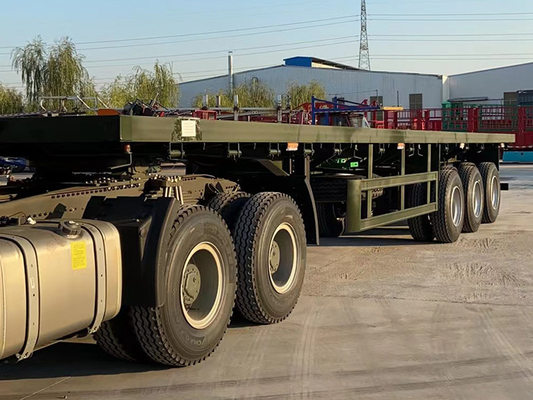 3 Axles Flatbed Transport Truck Semi Trailer 40FT Container