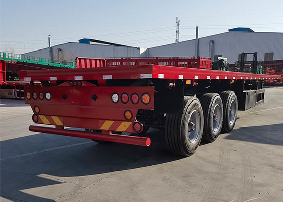2 / 3 / 4 Axles Flatbed Truck Trailer Container 50 Ton Q345B Manganese Plates