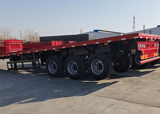 40FT Flatbed Truck Semi Trailer 3 Axles Container Transport Platform