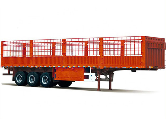 Transporting 60T Stake Semi Trailer 24V 3 Axles Semi Trailer Q345