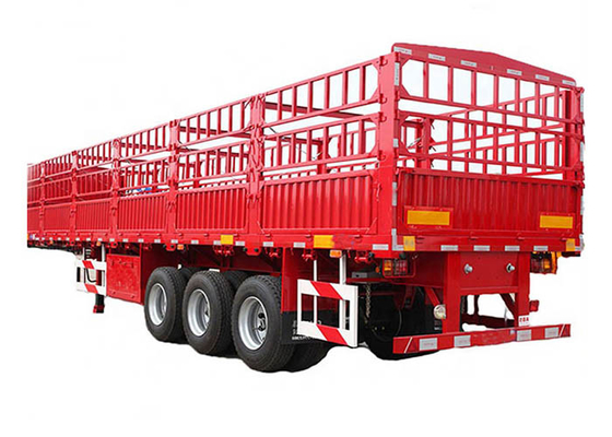 Transporting 60T Stake Semi Trailer 24V 3 Axles Semi Trailer Q345