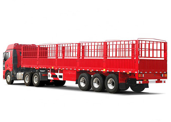 Transporting 60T Stake Semi Trailer 24V 3 Axles Semi Trailer Q345