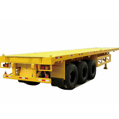 2500mm WMI Shipping Container Flatbed Trailer Fuwa Three Axle Flatbed