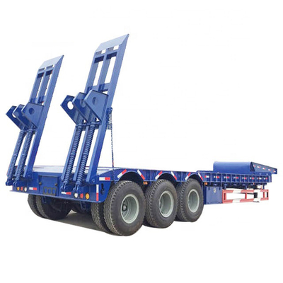 60T BPW Low Bed Semi Trailer 3.66m Tall 16 Wheeler Low Bed