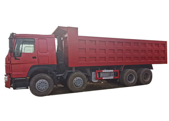 Red 12.00R20 Used Dump Trucks 375Hp Second Hand 12 Wheeler