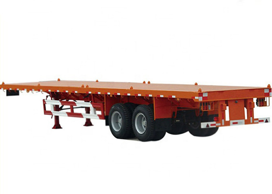 Orange 12R22.5 40 Foot Flat Deck Trailer KEMI Two Axle Flatbed