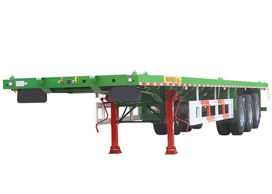 Transport 40T 40 Ft Flatbed Truck Trailer 12pcs Suspension
