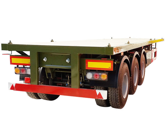 Transport 40T 40 Ft Flatbed Truck Trailer 12pcs Suspension