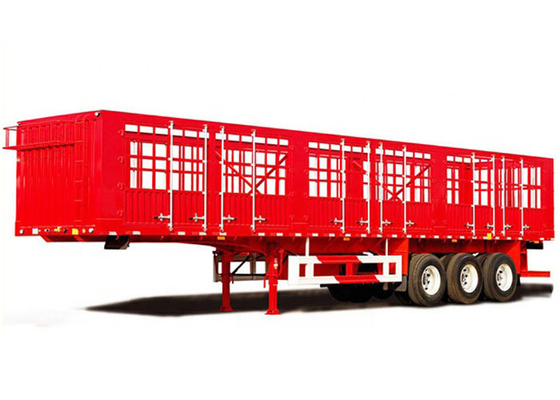 Transporting 60T Stake Semi Trailer 24V 3 Axles Semi Trailer Q345