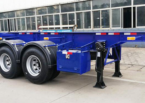 Q345B Skeleton Container Semi Trailer 40000kg Truck Trailer Chassis