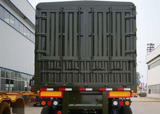Army Green CE Stake Semi Trailer 60T Livestock Transport  For Bulk Cargo