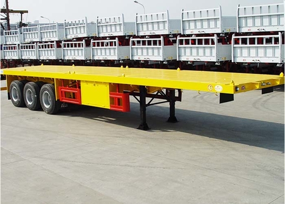 ISO 20 Foot Flat Deck Trailer 3mm Flatbed Trailer For Shipping Container