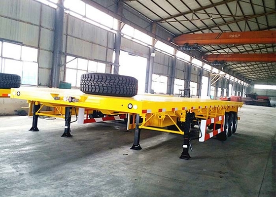 ISO 20 Foot Flat Deck Trailer 3mm Flatbed Trailer For Shipping Container