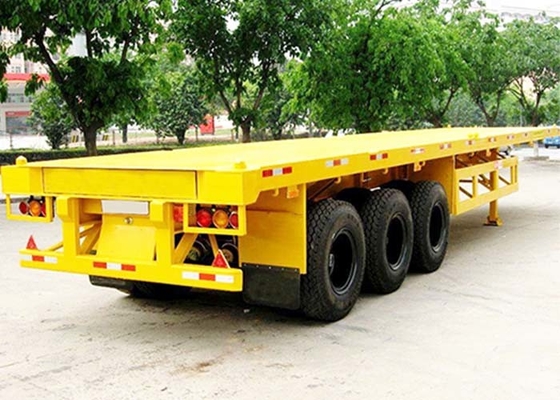 ISO 20 Foot Flat Deck Trailer 3mm Flatbed Trailer For Shipping Container