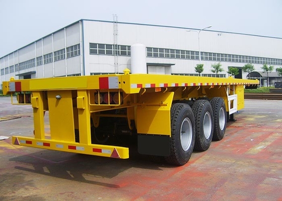 ISO 20 Foot Flat Deck Trailer 3mm Flatbed Trailer For Shipping Container