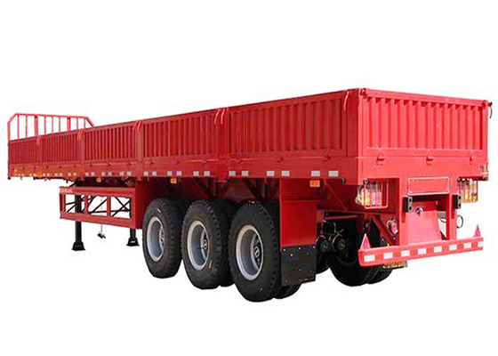 Bulk Cargo 24V Flatbed Semi Trailer 300cm Triple Axle Equipment