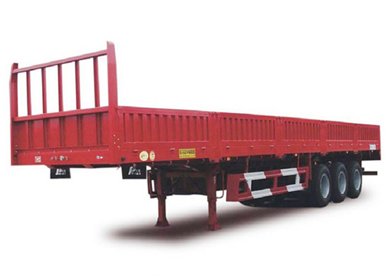 Bulk Cargo 24V Flatbed Semi Trailer 300cm Triple Axle Equipment
