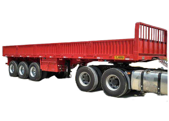 600Mm Side Wall Semi Trailer 45.5T Truck Semi  Cross Beam Structure