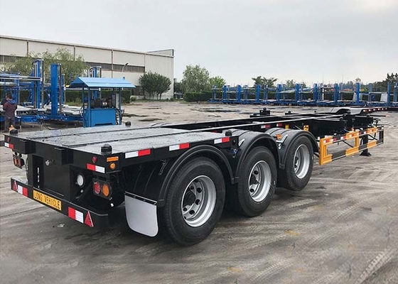 White 4 Axle Intermodal Container Chassis JOST Fixed Skeletal Trailer