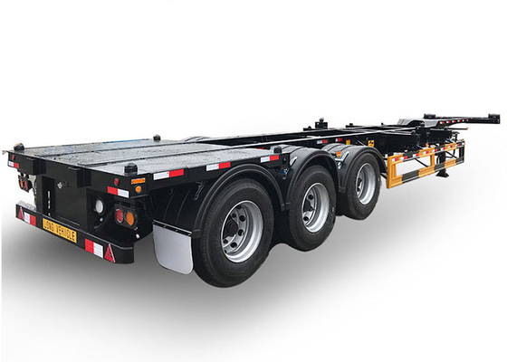 White 4 Axle Intermodal Container Chassis JOST Fixed Skeletal Trailer
