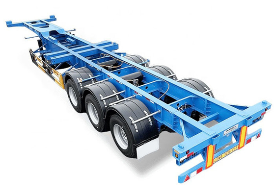 Blue 11.00r20 Tri Axle Skeletal Trailer 12m Container Chassis