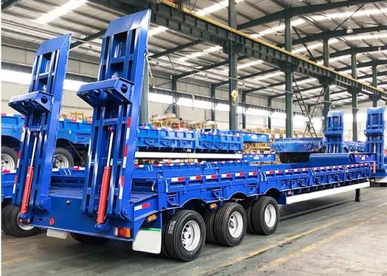 45.5T Low Bed Truck Trailer 1250mm Snowrunner Gooseneck Semi Trailer