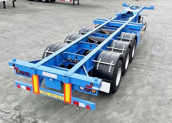 Blue 11.00r20 Tri Axle Skeletal Trailer 12m Container Chassis