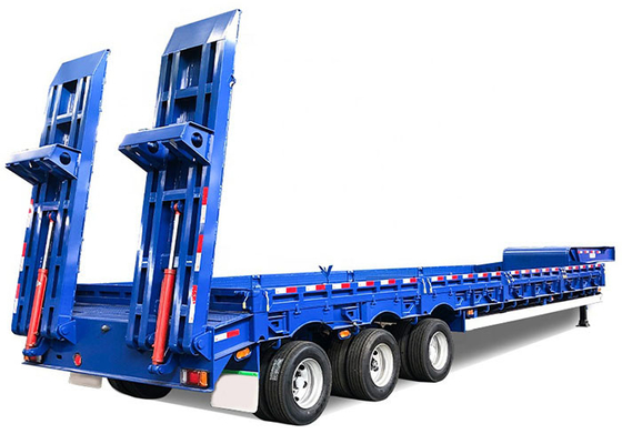 45.5T Low Bed Truck Trailer 1250mm Snowrunner Gooseneck Semi Trailer