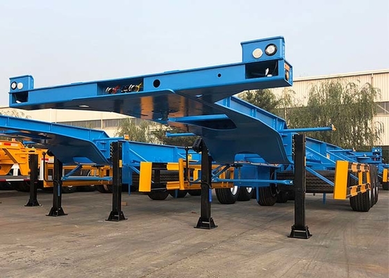 Blue 11.00r20 Tri Axle Skeletal Trailer 12m Container Chassis
