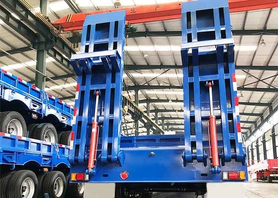 45.5T Low Bed Truck Trailer 1250mm Snowrunner Gooseneck Semi Trailer