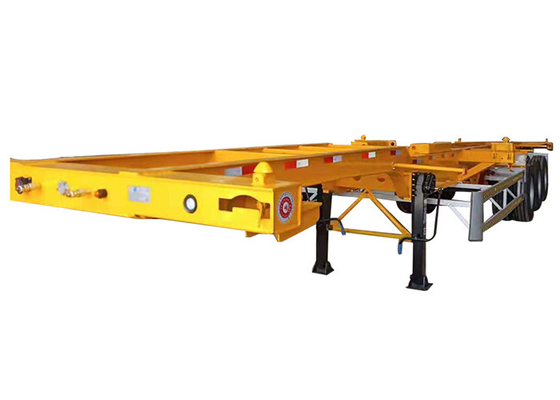 Blue 3 Axles 40ft Skeleton Container Semi Trailer BPM Suspension