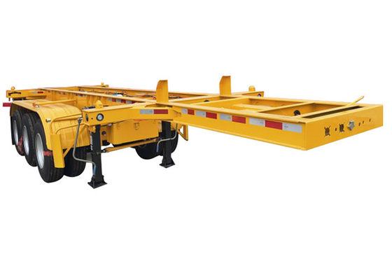 Blue 3 Axles 40ft Skeleton Container Semi Trailer BPM Suspension