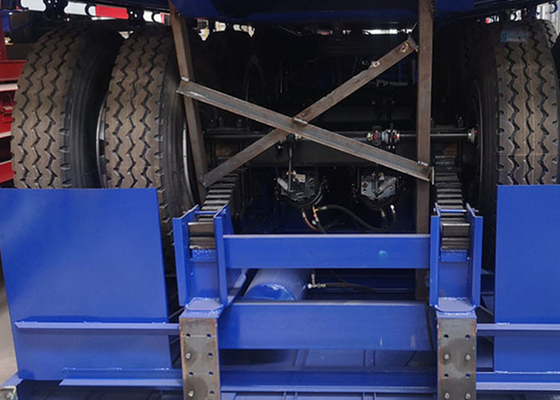 Blue CE Flatbed Container Trailer 6m 18 Wheeler Flatbed Trailer For Shipping