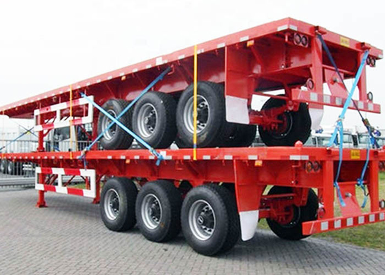 High Bed 45 Tons Snowrunner Flatbed Semi Trailer Q345B 20ft Flat Bed Trailer