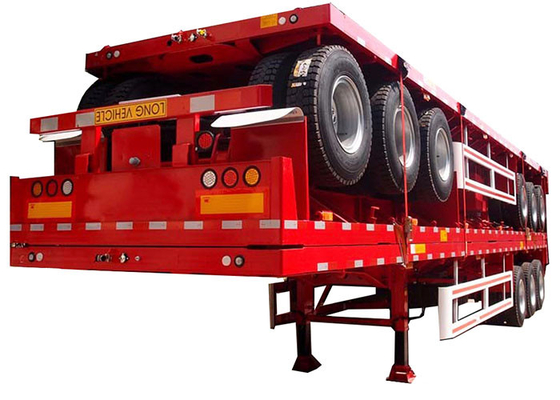 High Bed 45 Tons Snowrunner Flatbed Semi Trailer Q345B 20ft Flat Bed Trailer