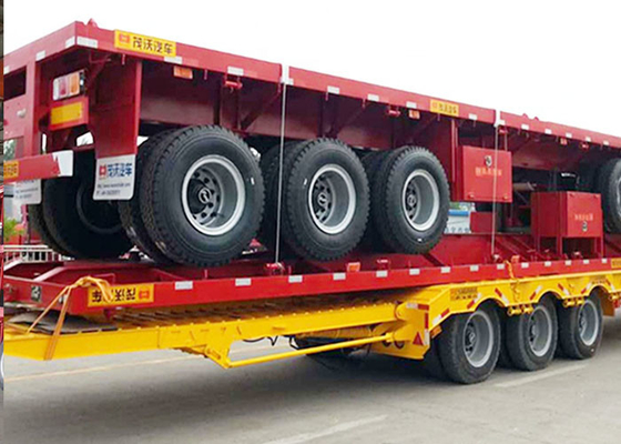 High Bed 45 Tons Snowrunner Flatbed Semi Trailer Q345B 20ft Flat Bed Trailer